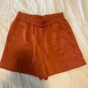 A new day orange High-Waist Elastic Waistband Shorts